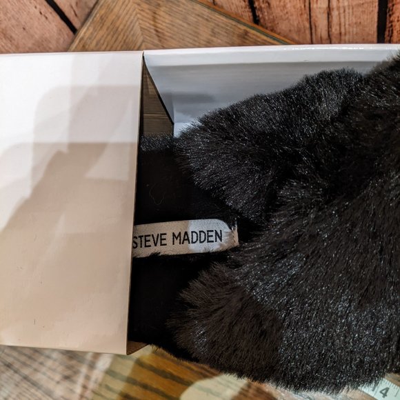Steve Madden Criss Cross Slippers BLACK Size Large 9-10 NEW in BOX - Picture 11 of 11